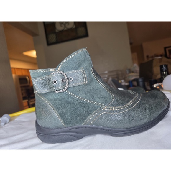 Earth Origins Dayton Ankle Boots Dark Gray Side Zip Buckle Comfort Size 10 - Picture 3 of 10